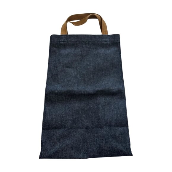 COMME des GARCONS SHIRT Denim Tote Bag Japan S22613 Indigo Tan - Picture 2 of 12